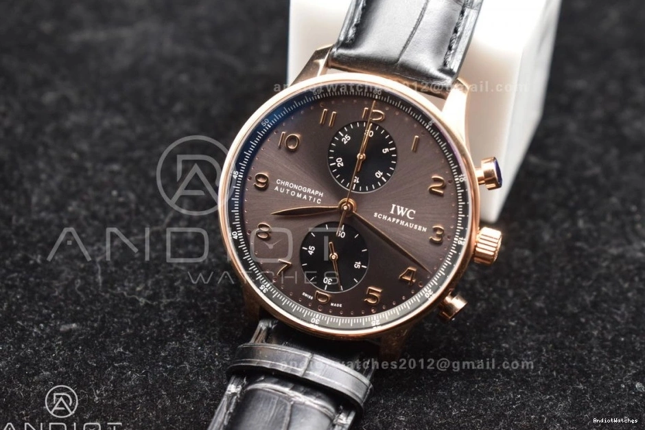 Black as Chrono Edition A7750 Portuguese Genuine) 1:1 ZF 444 Best Practical Thickness on Leather IW371482 (Same Strap 1031